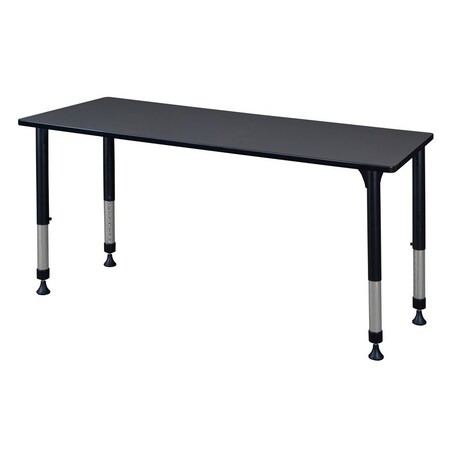 Kee Rectangular Classroom Tables, 72 W, 30 L, 23-34 H, Wood, Metal, Grey MT7230GYAPBK